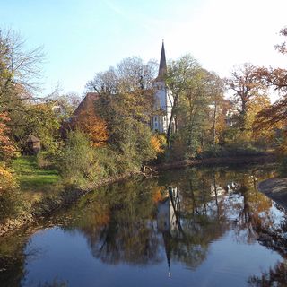 Rio Werse, nas imediações de Handorf, então pequeno bairro de Münster; EM gostava de fazer seus passeios pelos campos e bosques às margens deste rio.